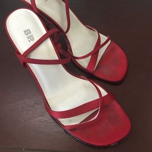 Brass Plum red silk strappy sandals 👡